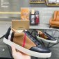 Replica Burberry Leather-Trimmed House Check Sneakers