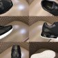 Replica Louis Vuitton Black Leather, Mesh and Monogram Canvas Run Away Sneakers