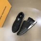 Replica LOUIS VUITTON - Authenticated Trainer - Leather Black for Men, Very good Condition