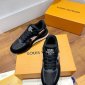 Replica Louis Vuitton Monogram Suede Leather Logo Sneakers