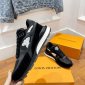 Replica Louis Vuitton Monogram Suede Leather Logo Sneakers