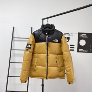 The North Face Down Jacket Leather in Yellow