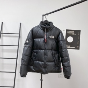 The North Face Down Jacket Leather in Black