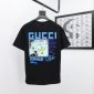 Replica Gucci T-shirt Printed Blue Logo in Black