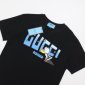 Replica Gucci T-shirt Printed Blue Logo in Black