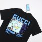 Replica Gucci T-shirt Printed Blue Logo in Black