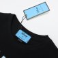 Replica Gucci T-shirt Printed Blue Logo in Black