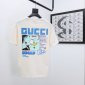 Replica Gucci T-shirt Printed Blue Logo in White