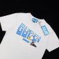 Replica Gucci T-shirt Printed Blue Logo in White