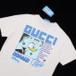 Replica Gucci T-shirt Printed Blue Logo in White