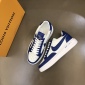 Replica Autry OPEN LOW SNEAKERS IN LEATHER COLOR WHITE AND ACADEMY BLUE AOLM