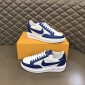 Replica Autry OPEN LOW SNEAKERS IN LEATHER COLOR WHITE AND ACADEMY BLUE AOLM