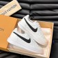 Replica Women's Nike Court Vision Low Next Nature Sustainable Sneakers in White/Black/Pink