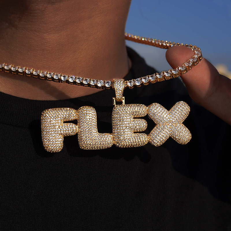 Iced Out Out Custom Bubble Necklace Pendant With Street Luxury Shine
