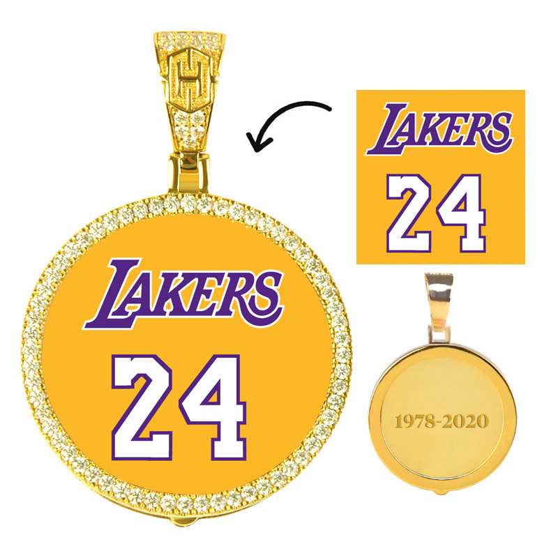 Custom Large Size Photo Pendant - 60mm/2.36 Gold With Street Luxury Shine - Image 3
