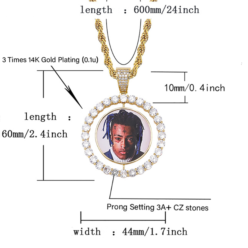 Iced Out Custom Rotating Photo Pendant Gold With Street Luxury Shine - Image 5