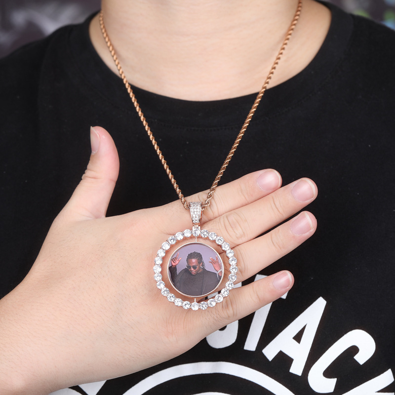 Iced Out Custom Rotating Photo Pendant Gold With Street Luxury Shine - Image 8