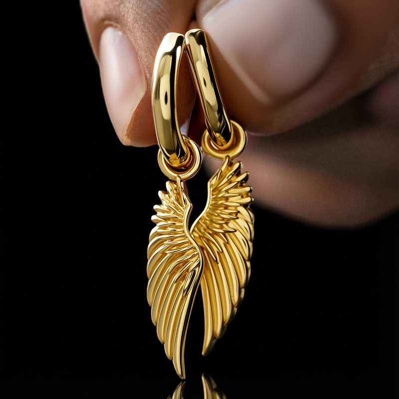 Angel Wings Earrings In Gold Gold With Bold Statement Appeal