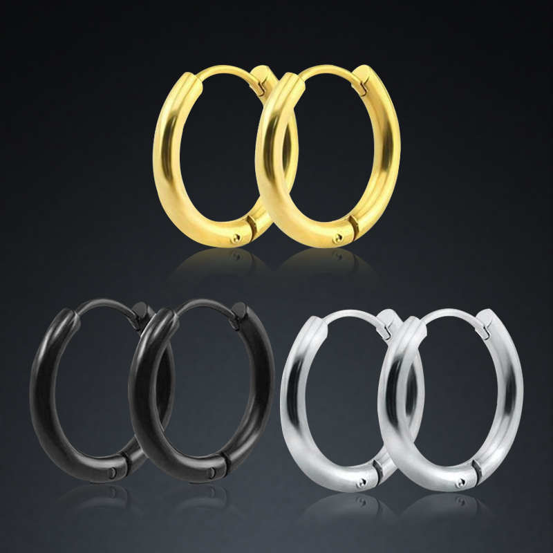 12mm Stainless Steel Hoop Earrings Bold Statement Style With Street Luxury