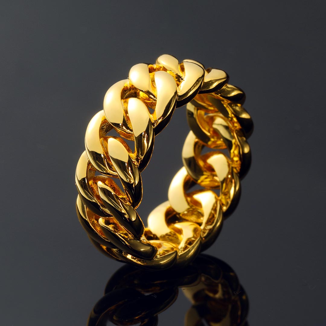 10mm Cuban Rings In Gold Gold With Bold Statement Appeal