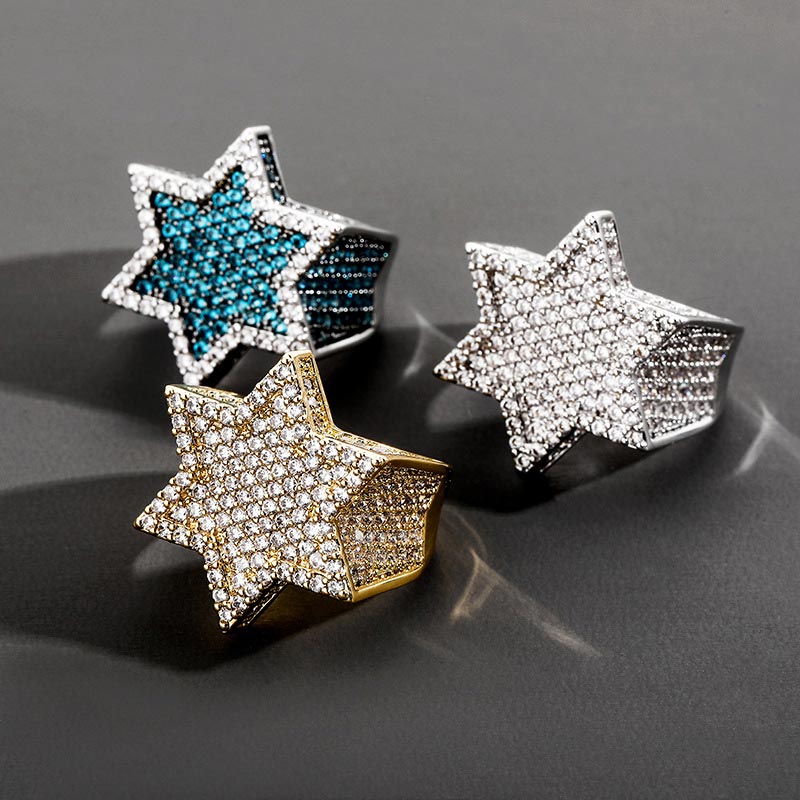 Iced Out Star Of David Ring In Gold With Clean Street Luxury Style - Image 4