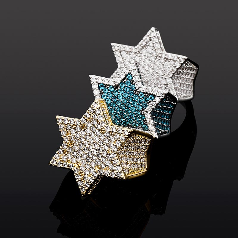 Iced Out Star Of David Ring In Gold With Clean Street Luxury Style - Image 5