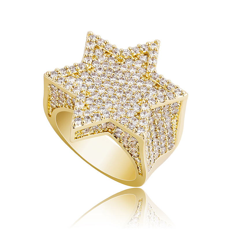 Iced Out Star Of David Ring In Gold With Clean Street Luxury Style