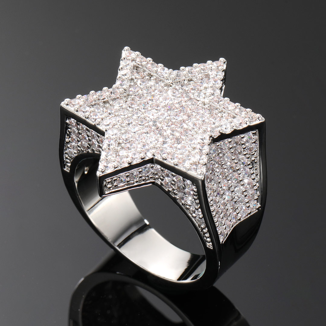 Iced Out Star Of David Ring In White Gold With Street Luxury Shine