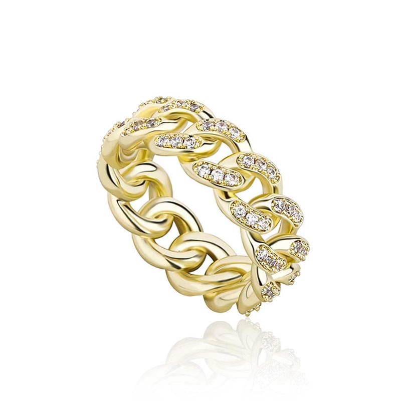 Iced Out 8mm Cuban Ring In Gold Made For Street Luxury Energy - Image 3