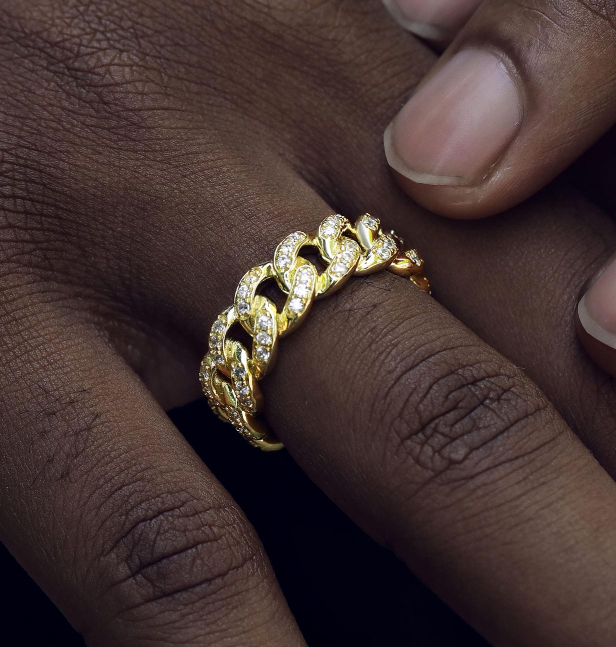 Iced Out 8mm Cuban Ring In Gold Made For Street Luxury Energy