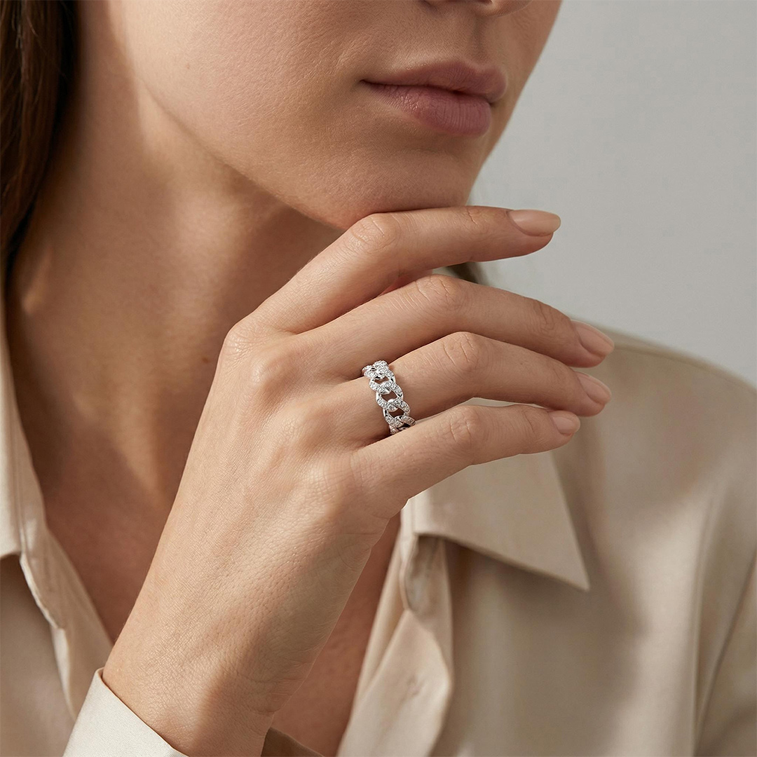 Iced Out 8mm Cuban Ring In White Gold Made For Street Luxury Energy - Image 3