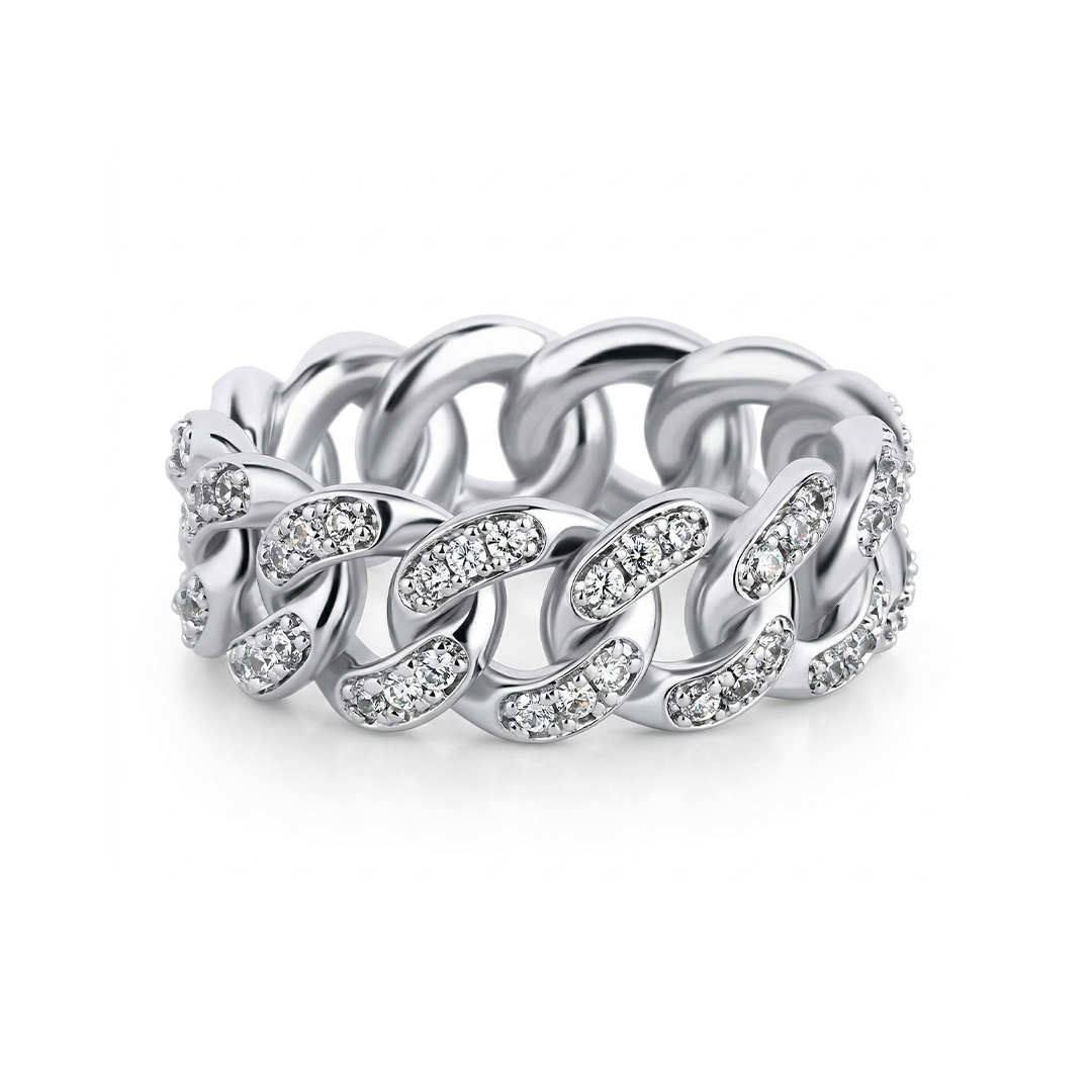 Iced Out 8mm Cuban Ring In White Gold Made For Street Luxury Energy - Image 4