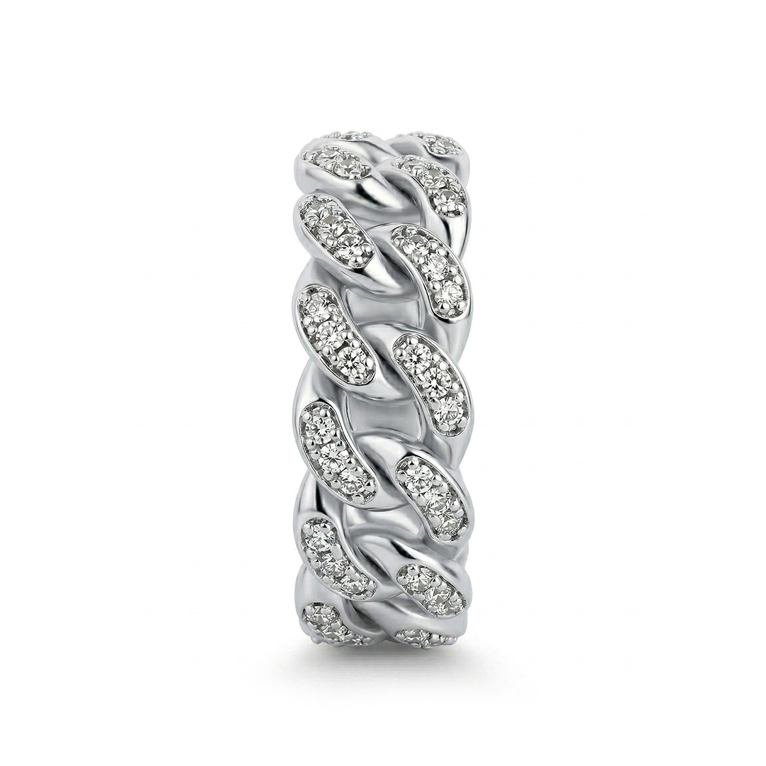 Iced Out 8mm Cuban Ring In White Gold Made For Street Luxury Energy - Image 5