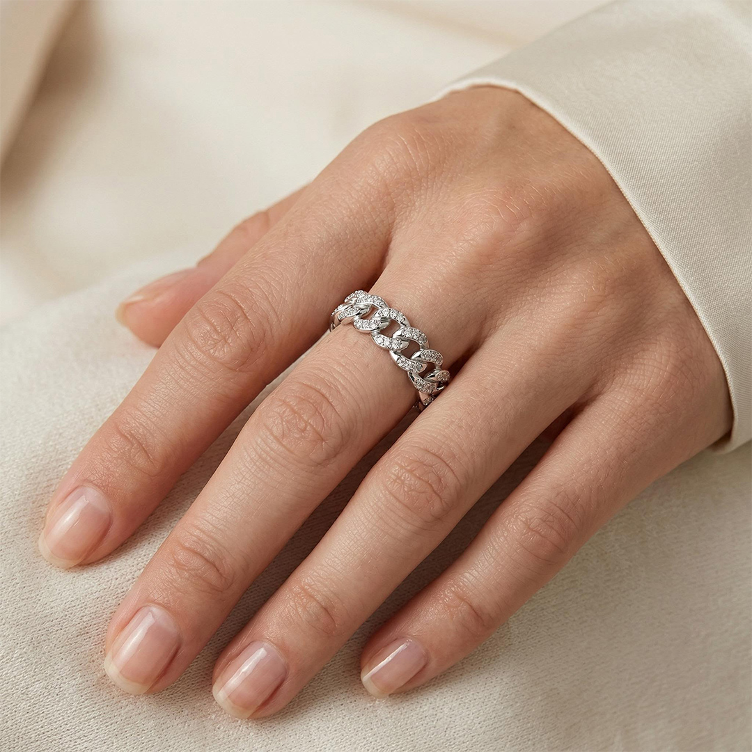 Iced Out 8mm Cuban Ring In White Gold Made For Street Luxury Energy - Image 7