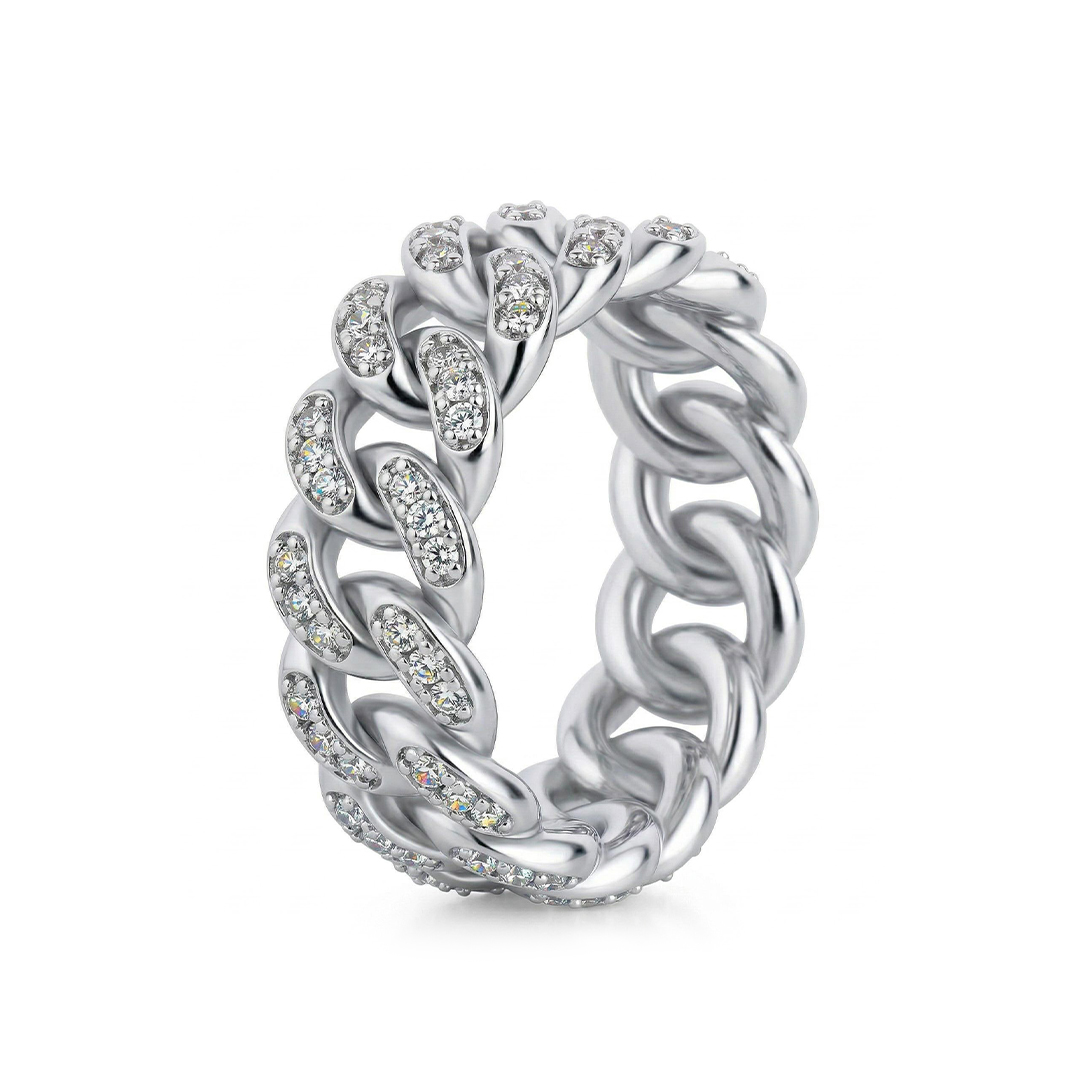 Iced Out 8mm Cuban Ring In White Gold Made For Street Luxury Energy