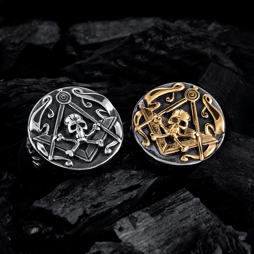 Masonic Skull Stainless Steel Ring Bold Statement Style With Street Luxury - Image 4