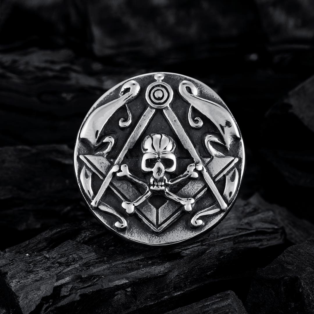Masonic Skull Stainless Steel Ring Bold Statement Style With Street Luxury