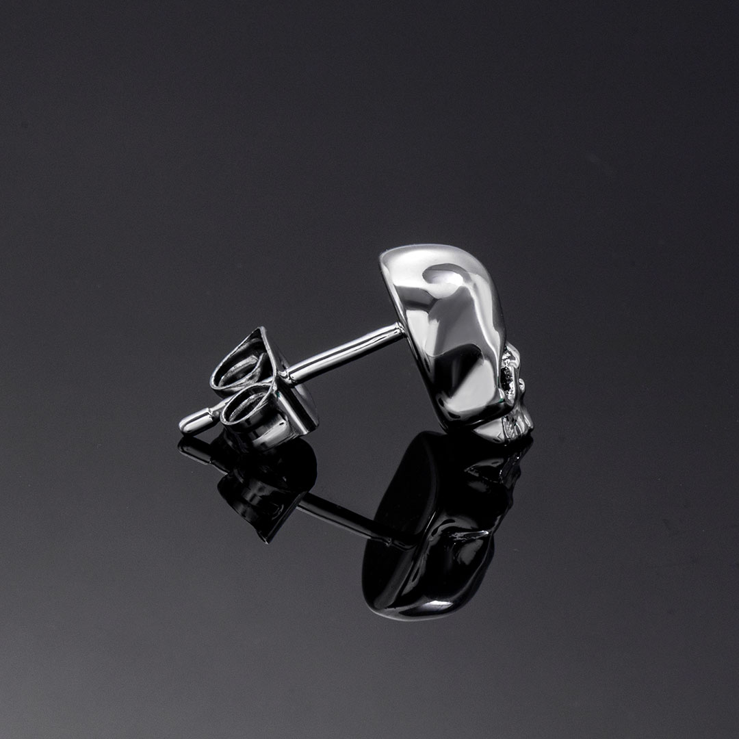 Two-tone Skull Asymmetric Earrings Bold Statement Style With Street Luxury - Image 3