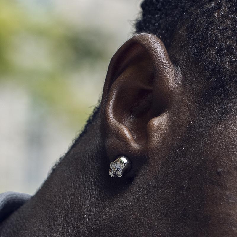 Two-tone Skull Asymmetric Earrings Bold Statement Style With Street Luxury - Image 5