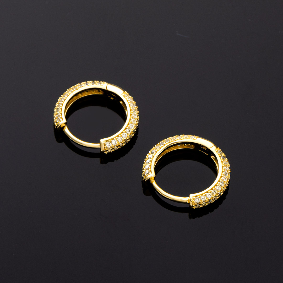 Iced Out Circle Hoop Earrings In Gold Moissanite With Street Luxury Shine - Image 4