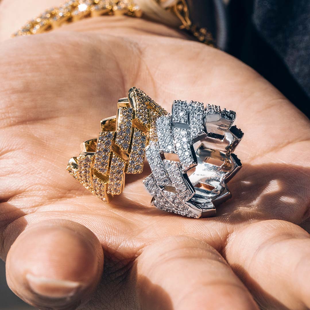 14mm Iced Out Prong Cuban Ring In Gold Gold Shine With Street Luxury - Image 5