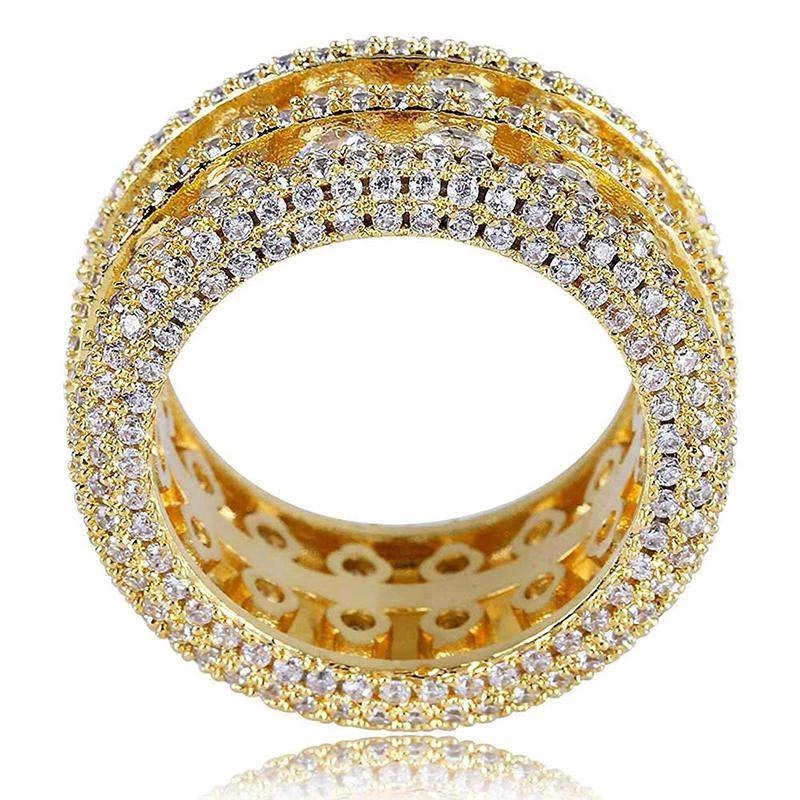 Round Cut Halo Eternity Band In Gold Iced Out Shine With Street Luxury - Image 4
