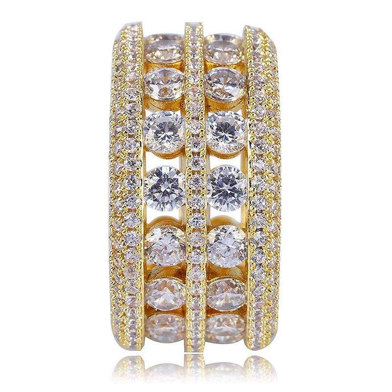 Round Cut Halo Eternity Band In Gold Iced Out Shine With Street Luxury - Image 5