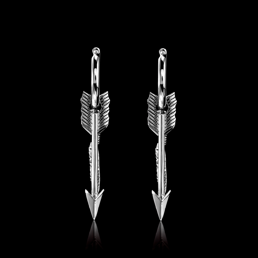 Detachable Arrow Stainless Steel Hoop Earrings With Street Luxury Shine - Image 4