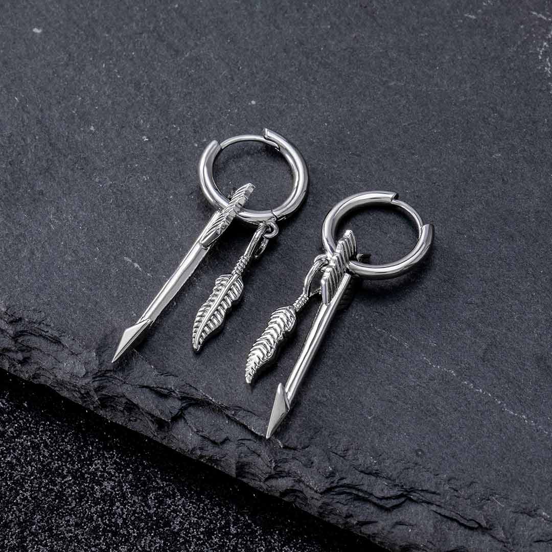 Detachable Arrow Stainless Steel Hoop Earrings With Street Luxury Shine - Image 5