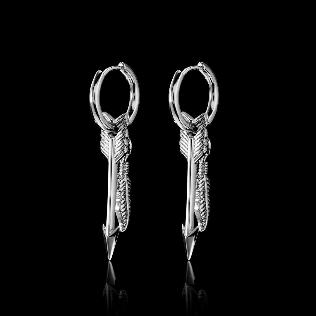 Detachable Arrow Stainless Steel Hoop Earrings With Street Luxury Shine