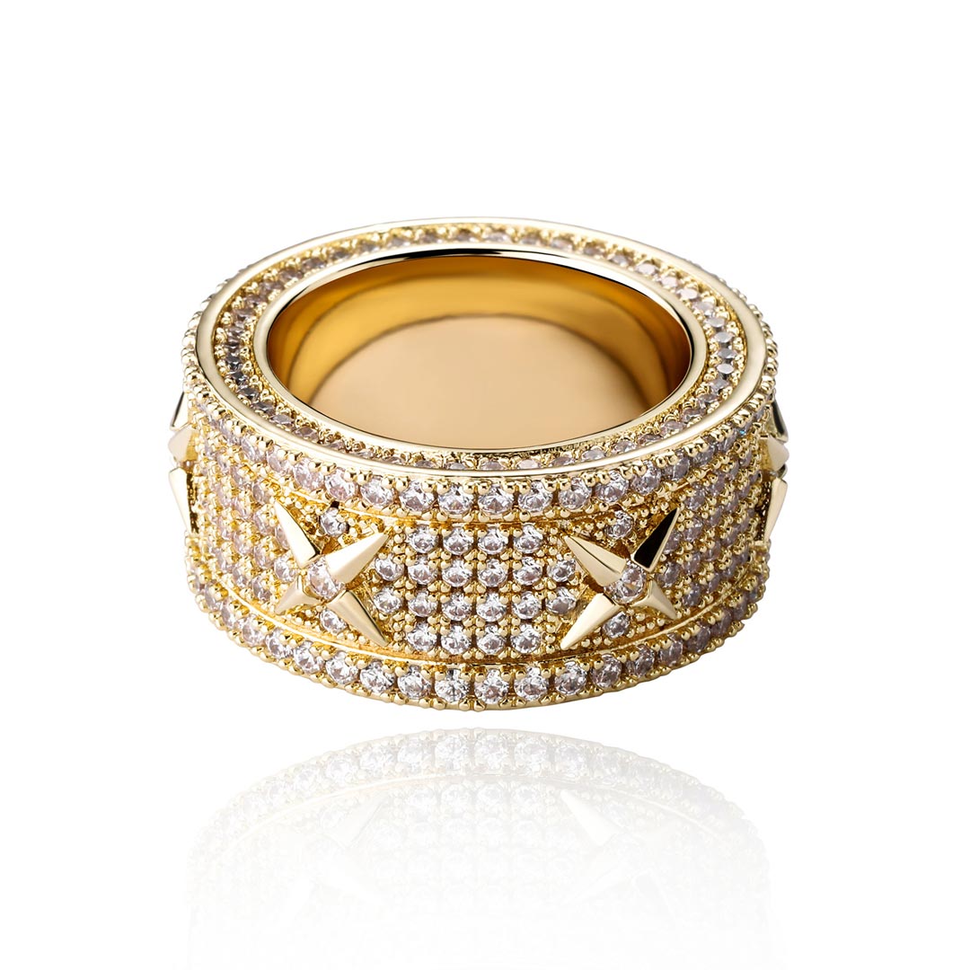 Men's North Star Stones Paved Band In Gold Ring With Street Luxury Shine - Image 6