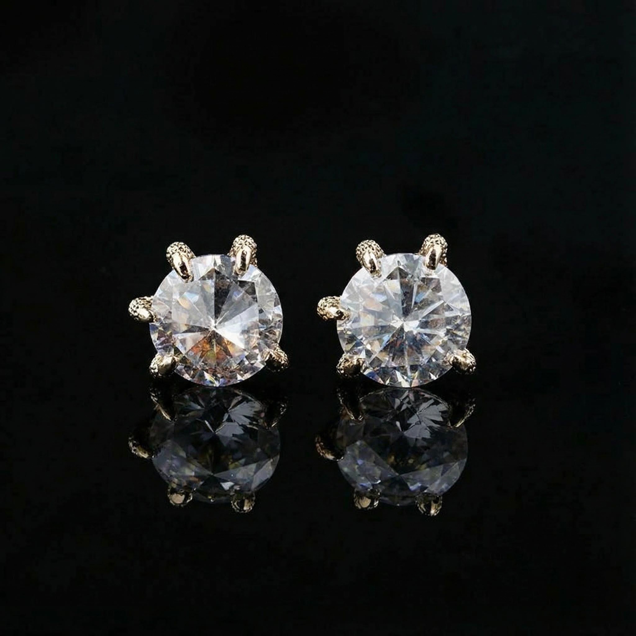 Dragon Claw Stud Earrings Moissanite With Street Luxury Shine
