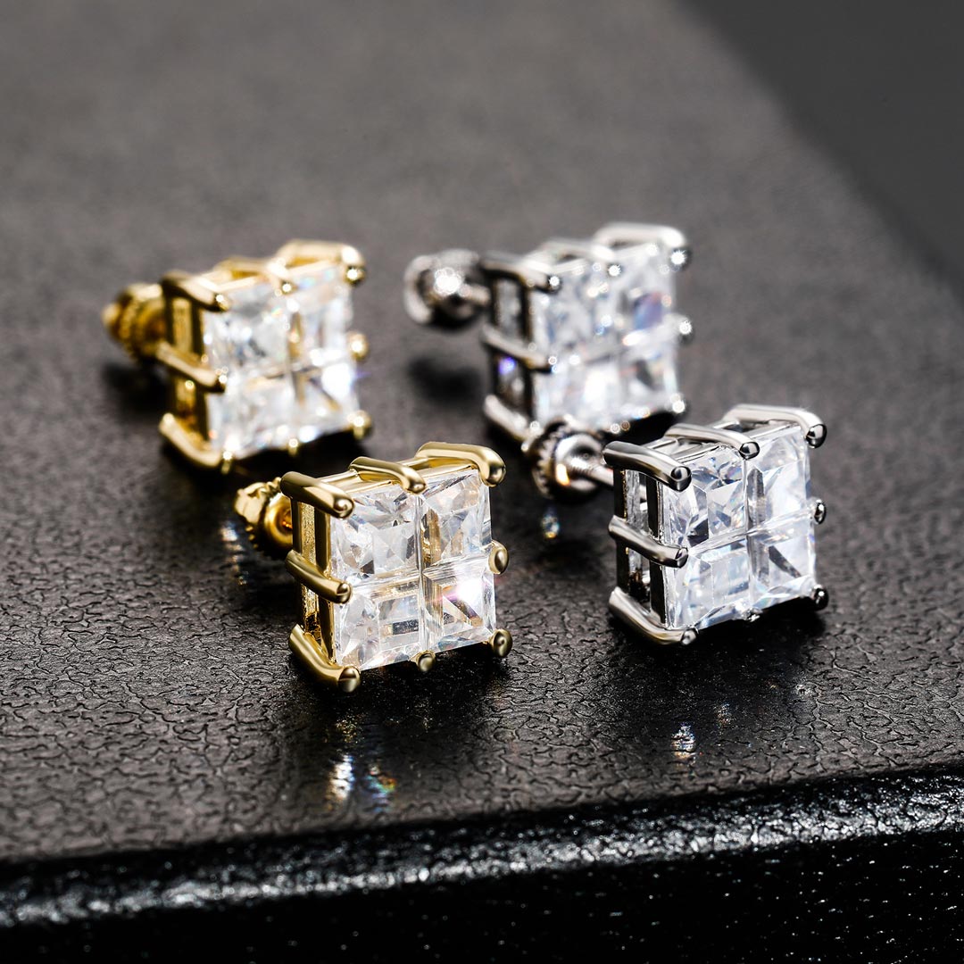 Square Stud Earrings Bold Statement Style With Street Luxury