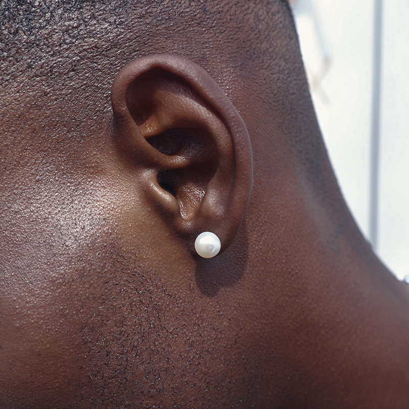 8mm/7mm/6mm White Freshwater Pearl S925 Stud Earrings Silver